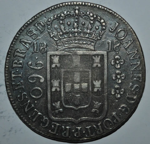 Brazil 1818R 960 Reis Silver Coin {{{G702 Cover