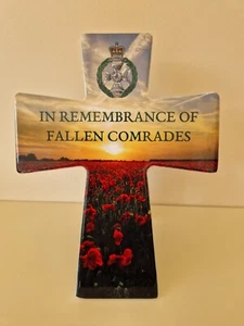 RGJ Ceramic Remembrance Cross 200mm/8 Inches (Royal Green Jackets) - Picture 1 of 3