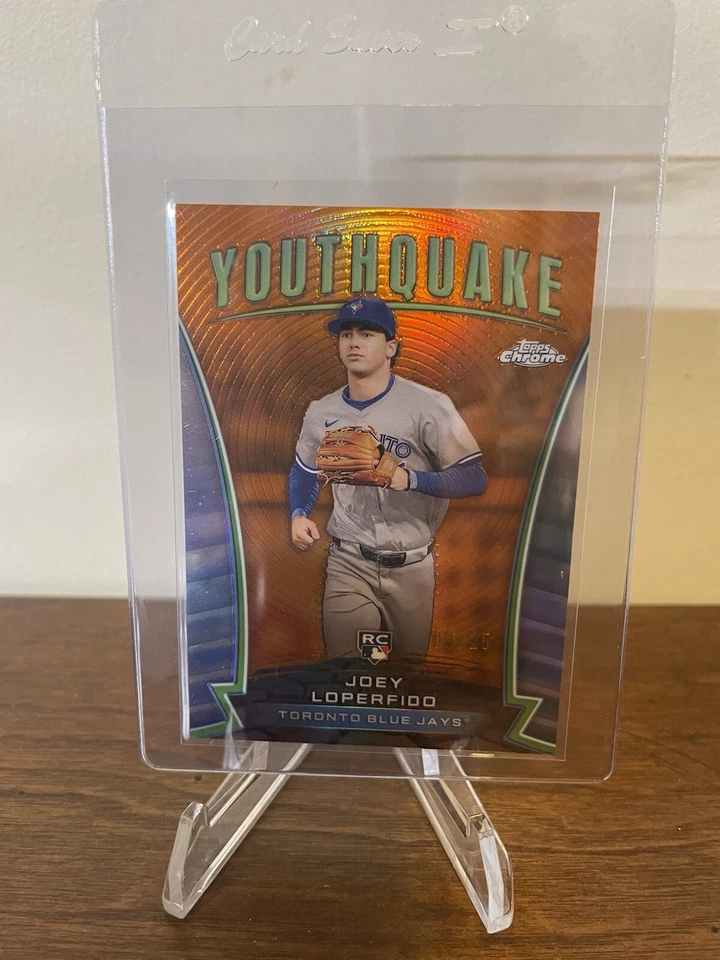 2024 TOPPS CHROME UPDATE JOEY LOPERFIDO RC YOUTHQUAKE /25 ORANGE REFRACTOR - Image 1 of 3