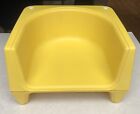 VINTAGE 1970'S HARD PLASTIC REVERSIBLE COSCO CHILD BOOSTER SEAT, 3" OR 6" Yellow