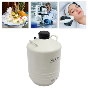 30L Liquid Nitrogen Container LN2 Storage Tank Cryo Dewar w/Canisters Strap - Picture 1 of 21