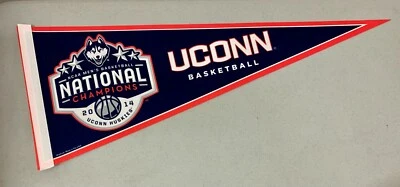 Banderín de baloncesto UConn Huskies 2014 campeones de la NCAA 12"x30" agotado NUEVO Foto 1 de 4