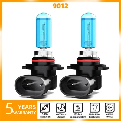 2PCS 9012 Halogen Headlight Bulbs Kit High/Low Beam 5000K Warm White Bright - Изображение 1 из 4