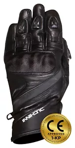 Duchinni Fresco Black CE Certified Summer Leather Motorcycle Gloves NEW - Picture 1 of 3