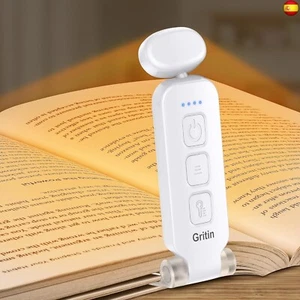 Gritin Luz de Lectura Recargable, Ultraportátil Luz Libro con Pinzas - 3 - Imagen 1 de 7