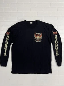 Sturgis Long Sleeve Biker Shirt Men’s XL Black Double Sided Black Hill Rally USA - Picture 1 of 15