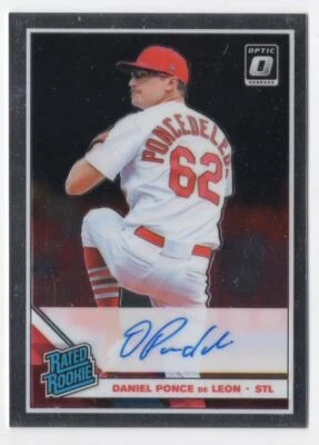 2019 Donruss Optic Rated Rookie AUTO Daniel Ponce de Leon Auto St. Louis - Image 1 of 2
