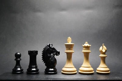 Rio Staunton Ebony Chess Pieces Triple weighted Tournament Chess set King 4" - Image 1 of 4
