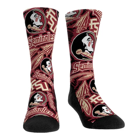 NEW! Rock Em Socks Florida State Seminoles Crew Socks Cover
