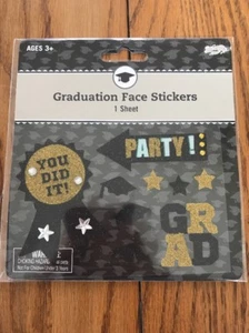 Graduation Face Stickers 1 Sheet Ships N 24h - Picture 1 of 2