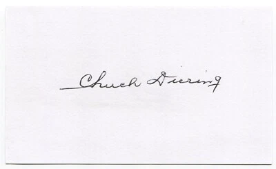 Chuck Diering Signed 3x5 Index Card Autographed Baseball Baltimore Orioles MVP - Image 1 of 2