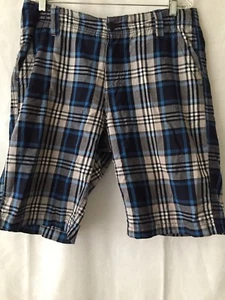 "Pantalones cortos para hombre Roebuck and Co, talla 34, negros beige, azul a cuadros.Ins.11,5"" cintura 18" - Imagen 1 de 7