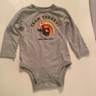 Acción de Gracias Talla 18 meses Okie Dokie Mameluco Equipo Pavo Fútbol Conjunto 1 pieza  Foto 1 de 3