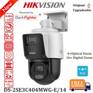 Cámara IP de seguridad doble lente Hikvision DS-2SE3C404MWG-E/14 2x4MP POE PTZ para exteriores - Imagen 1 de 22