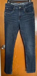 Nautica Jeans Co Dark Blue Wash Boys/Teen Sz 16 Denim Jean Pants 30W 29L - Picture 1 of 3