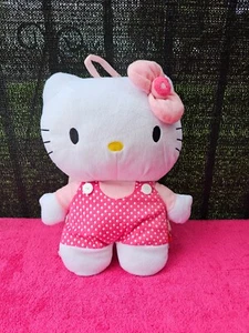 Hello Kitty Plush Stuffed Backpack Pink Polka Dot Bow By Sanrio 2010 - Picture 1 of 10