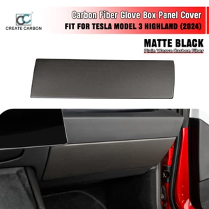 1pcs Dry Carbon Fiber Glove Box Panel Cover For Tesla Model 3 Highland 2024-2025 - Foto 1 di 7
