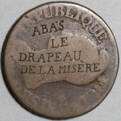 1796-R France Political Flag Satire 5 Centimes L'an 5 Orleans Coin (23122601R) - Image 1 of 3