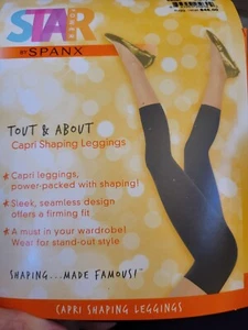 NWT Spanx Star Power Tout & About Capri Shaping Leggings Size Medium Black 2219 - Picture 1 of 5