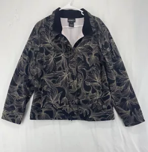 Athleta Odyssey Jacket Women's XL Full Zip Magnetic Workout Pockets Leaf Print - Picture 1 of 9
