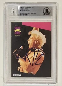 1991-92 Superstars Musicards BILLY IDOL #189 BGS BAS Auto Autograph Signed Card - Picture 1 of 2