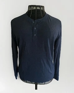 OLD NAVY Men's Navy Blue Henley Thermal Long Sleeve Shirt Sz. M - Picture 1 of 7