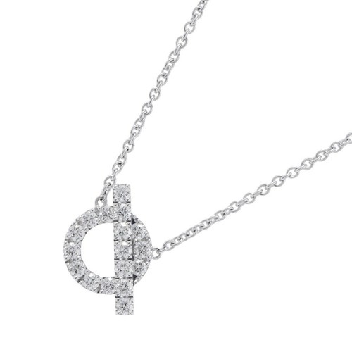 HERMÈS Hermes Collana Ciondolo Finezza Diamante 17P Totale 0 46Ct K18Wg Oro Bianco
