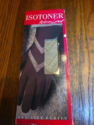 New Vintage ISOTONER 24011 Gloves - Warm Lined - One Size - Camel NWT and Box - Image 1 of 4
