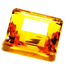 Topazio Giallo Naturale Certificato 94,30 Cts Taglio Smeraldo Gemma Sciolta R4660 - Foto 1 di 4