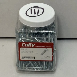 CULLY 6-32 x 3" Machine Screws Round Head Slotted Zinc Plate (Qty 111) - Picture 1 of 4