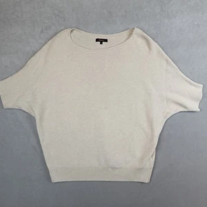 Quince Sweater Womens Cotton Cashmere Link Stitch Dolman Heather Oatmeal Size S - Picture 1 of 10