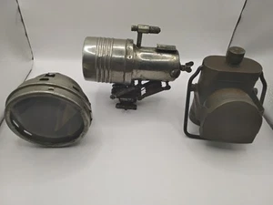3x Vintage Lens Bicycle Bundle Lamp / Light Push Bike Cycle Job Lot - Picture 1 of 9