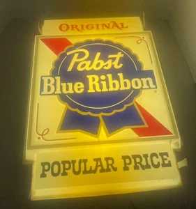 ¡Letrero de luz de barra de ventana de doble cara cerveza PABST BLUE RIBBON ORIGINAL RARO DE COLECCIÓN! - Imagen 1 de 8