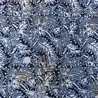 1 yard Batik Cotton Fabric Beige Tan on Black - Image 1 of 2