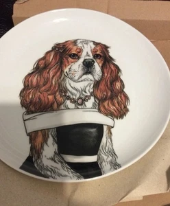 West Elm Rachel Kozlowski Dapper Animal Cavalier Spaniel Giacca Piatto per Cani - Foto 1 di 2