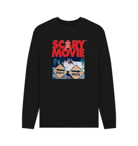 PREMIUM OFFICIAL Scary Movie Official Safety vs Death Graphic Black Sweatshirt - Picture 1 of 3
