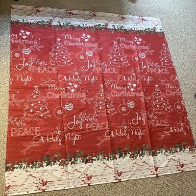 Cortina de Ducha Navidad Tamaño Estándar Alegría Paz Rojo Baño Vacaciones Noche Santa Foto 1 de 4