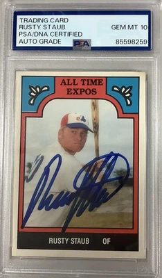 Rusty Staub Signed 1988 TCMA #7 Baseball Card Expos Autograph PSA/DNA Gem 10 - Image 1 of 2