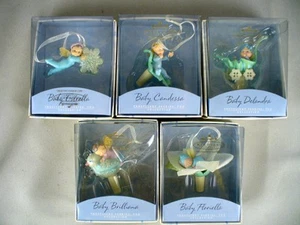 2002 HALLMARK KEEPSAKE CHRISTMAS ORNAMENTS 5 FROSTLIGHT FAERIES BABY FIBER OPTIC - Picture 1 of 11