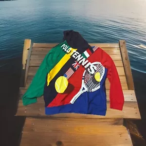 Ralph Lauren Polo XXL 2XL Hombre Sudadera con Capucha Roja. Azul marino. Bloque de color. Raro. - Imagen 1 de 2