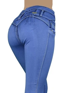 High Waist Stretch Push-Up Colombian Style Levanta Cola Skinny Jeans DJ-5216 - Picture 1 of 6