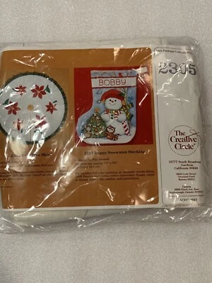 The Creative Circle #2305 Christmas Embroidery Kit YULE TREE SKIRT, new - Image 1 of 4