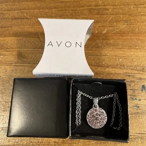 Avon Pave birthstone color Pendant Necklace June-Light Amethyst Color - Picture 1 of 3