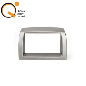 Mascherina Autoradio 2 DIN Fit Lancia Ypsilon 843 2003-2011 Argento Silver - Foto 1 di 1