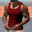 Herren Einfarbig Armellose Tank Tops Fitness Muskeln T Shirt Fitnessstudio Spor