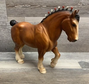 Vintage Breyer USA Bay #80 Clydesdale Stallion 1972 -86 Red White Bob Red Ribbon - Picture 1 of 7