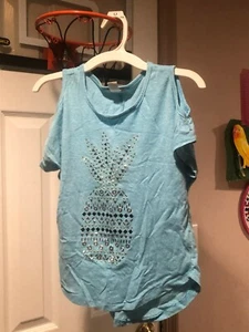 Girls Self Esteem Blue Short Sleeve Shirt Size L - Picture 1 of 3