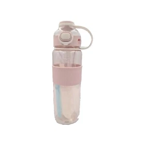 1Lt Motivational Sports Water Bottle Travel Drinks Leakproof With Straw. Pink  - Picture 1 of 13