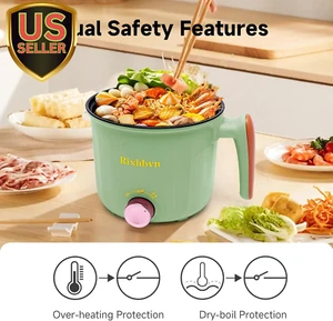 Hot Pot Electric with Steamer, Rapid Noodles Cooker,Non-Stick Electric Pot fo... - Picture 1 of 6