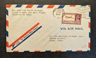 Calcuta India Clipper 1948 primera cubierta de vuelo a Tokio Japón Foto 1 de 2